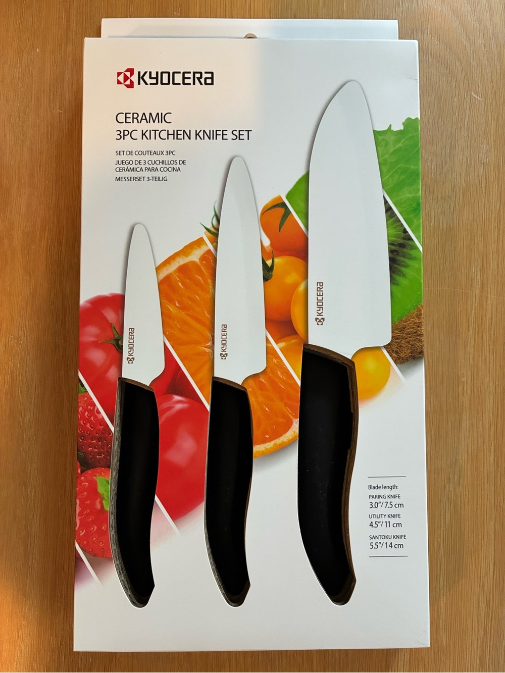 Kyocera Black Ceramic Knife Set - 3-Piece.  New.  In Box. Retail $110